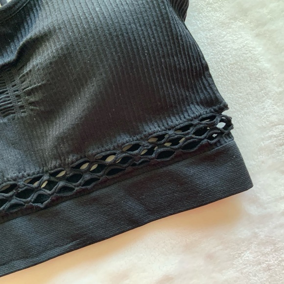 C & C California Leilani Ribbed Fishnet Bra Top - Picture 2 of 8